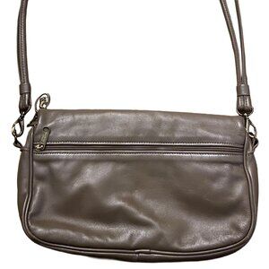 Stone Mountain Leather Crossbody Bag Taupe Brown Made in USA